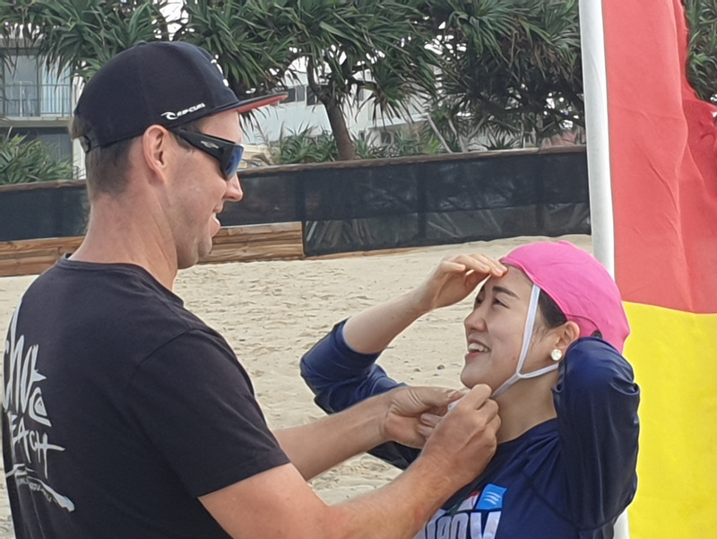 getting read to surf